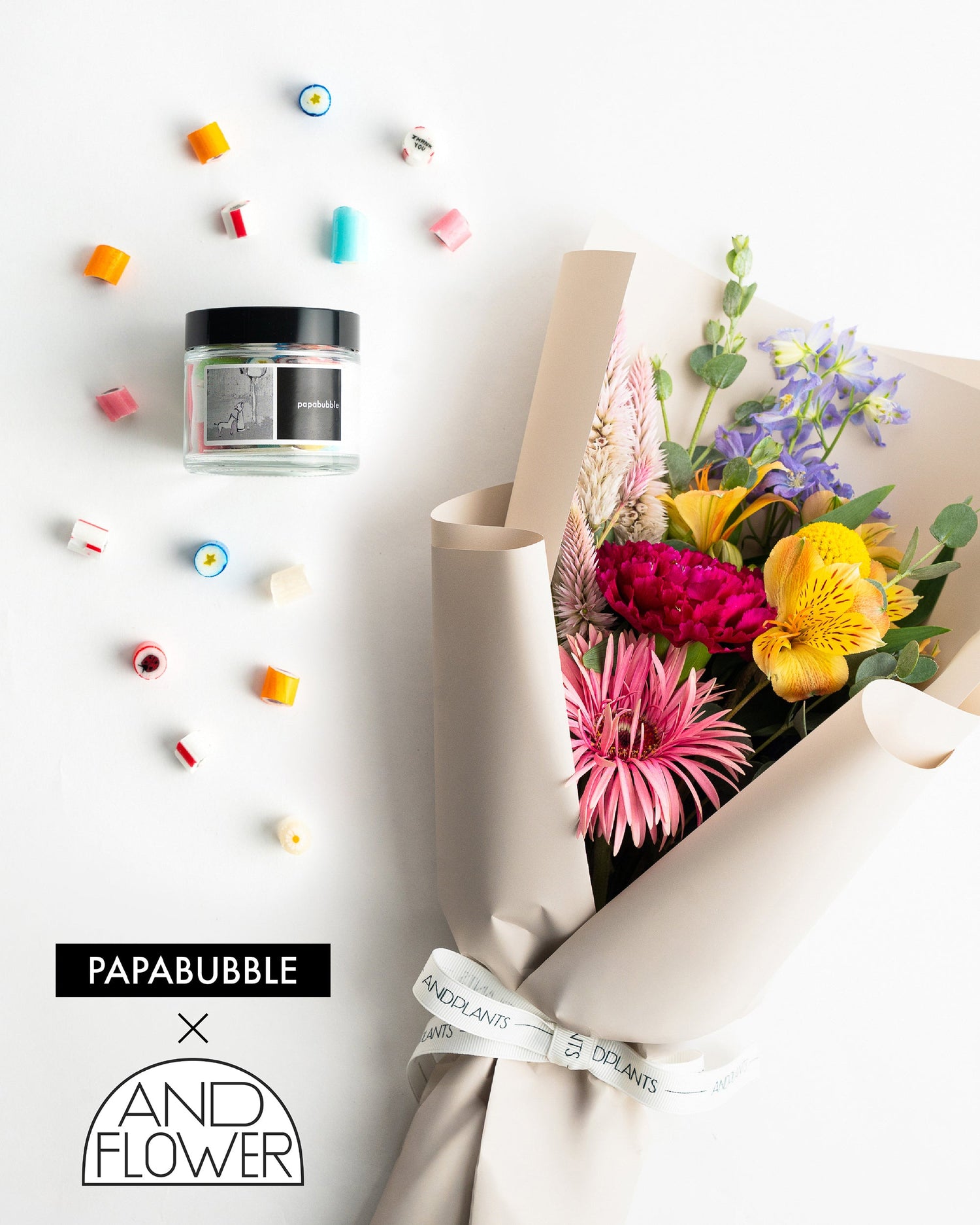 PAPABUBBLE×アンドフラワー、キャンディと花束をひとつに。特別な日に贈るプレミアムギフトを10月13日（火）より発売